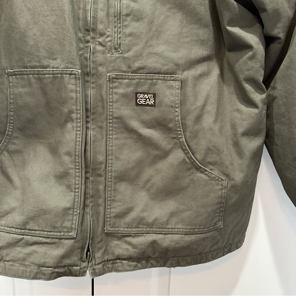 Gravel Gear Washed Chore Coat Moss Full Zip Workwear Heavy Jacket Size XXL - Picture 2 of 9